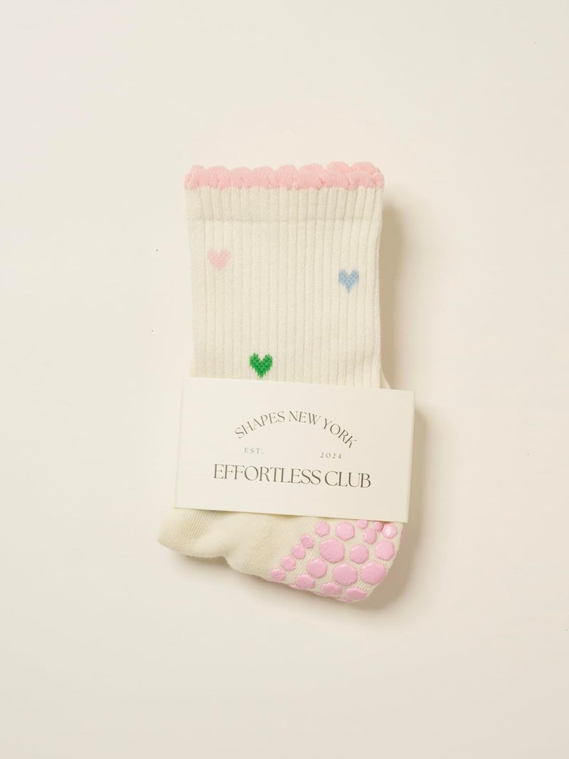 Shapes Studio Crew Half Calf Grip Socks, Cutest Fruits Pilates Socks, Ruffle socks, Non-Slip, Barre Yoga Fitness - Image 3